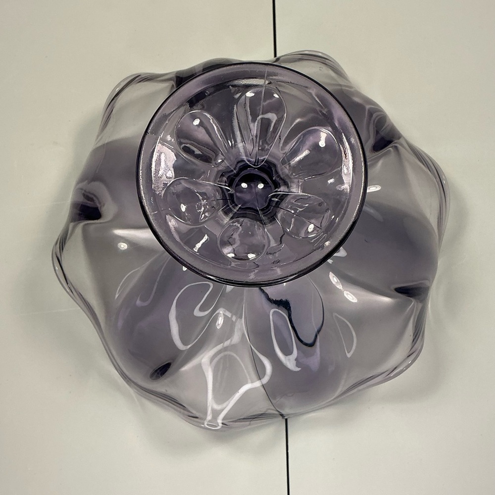 Viking Glass Epic 6 Petal Compote Pedestal Bowl, Amethyst/Purple - Picture 3 of 6